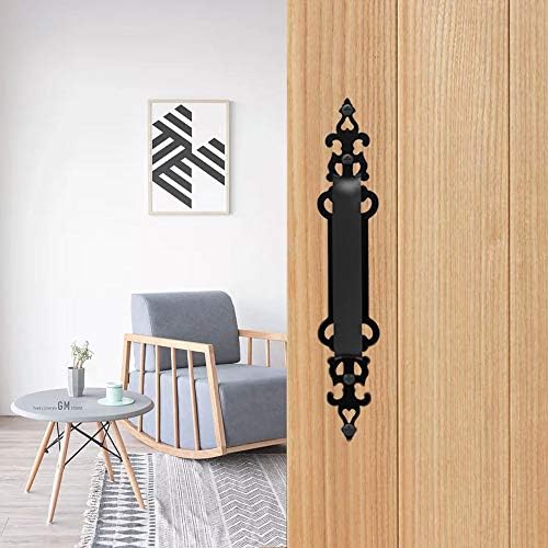 CCJH Steel Sliding Barn Door Pull Handles Gate Handles Frosted Black Braided Style