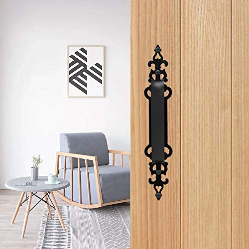 Ccjh Steel Sliding Barn Door Pull Handles Gate Handles Frosted Black Braided Style #TOP12
