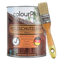 ColourPlus Holzschutzlasur außen 750 ml - Eiche - wetterfeste Holzschutzfarbe mit UV-Schutz für Gartenmöbel, Zäune und Carports - Holzlasur und Holzschutz Öl-Lasur für außen – Ansicht 1