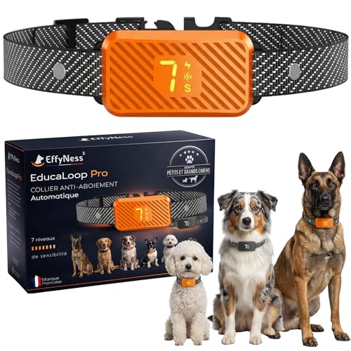 Collier Anti Aboiement Chien - Nouveau 2026 : Résultat Stop Immédiat - Automatique - Réglable - 3 Modes/7 Niveaux - Rechargeable - sans Douleur - Petits Gros Chiens - Electrique - Anti-Aboiement