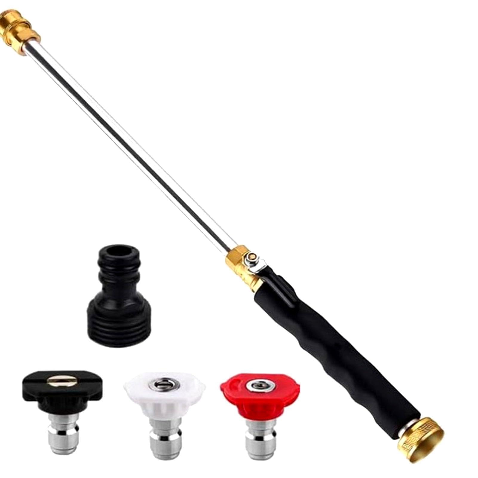 Jet Nozzle Power Washer for Garden Hose, 2026 Pressure Washer Wand with 3 Interchangeable Nozzles, Pressure Washer Nozzle for Car Washing Patio Garden Outdoor Cleaning (Grey) — view 9
