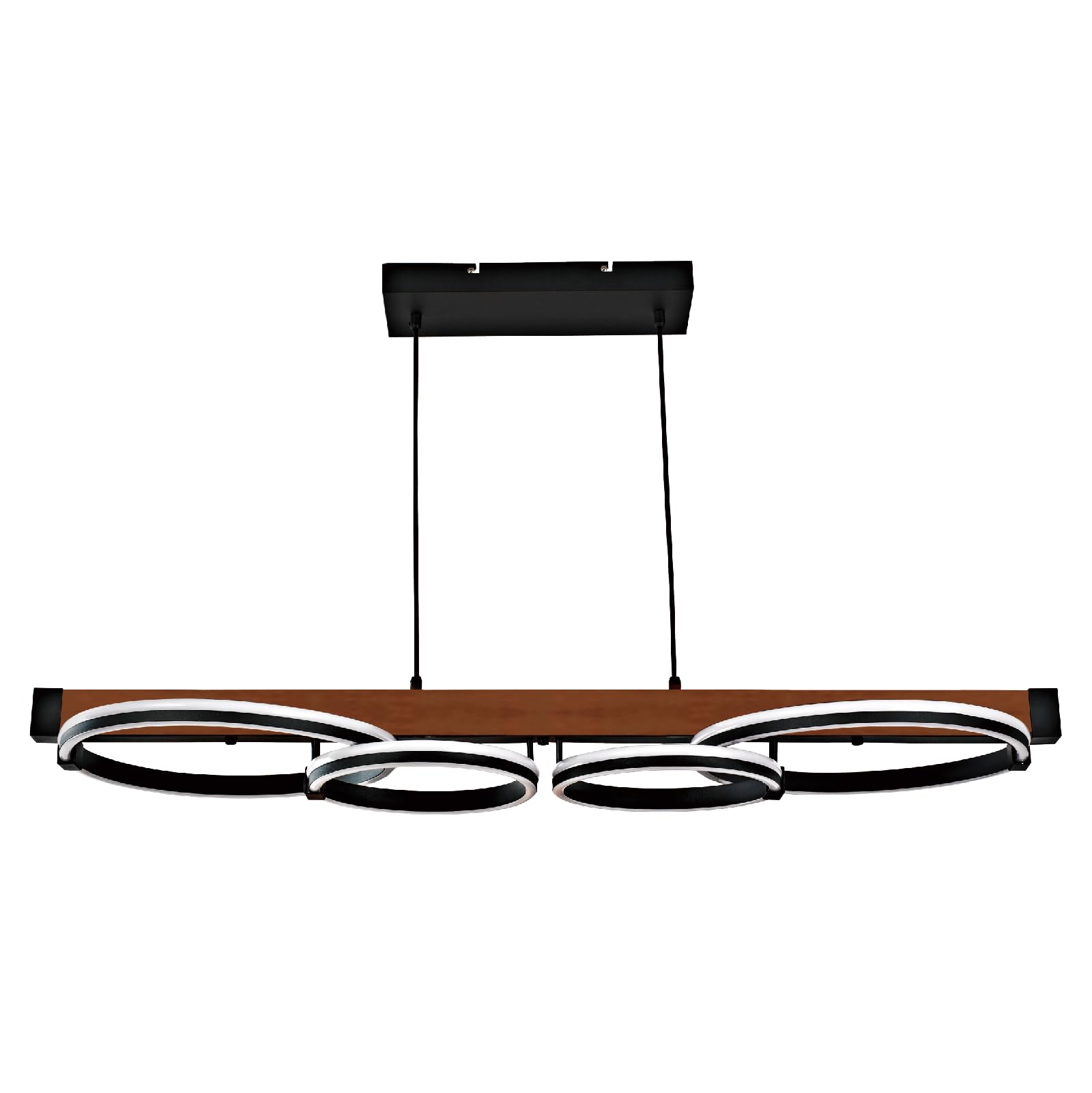 LED Pendant Light Fixtures LED Chandelier wiht Remote Control, Dimmable 3CCT,3000K-6000K,Natural Wood Material for Dinging Room Light Over Kitchen Island,Bedroom, 38W