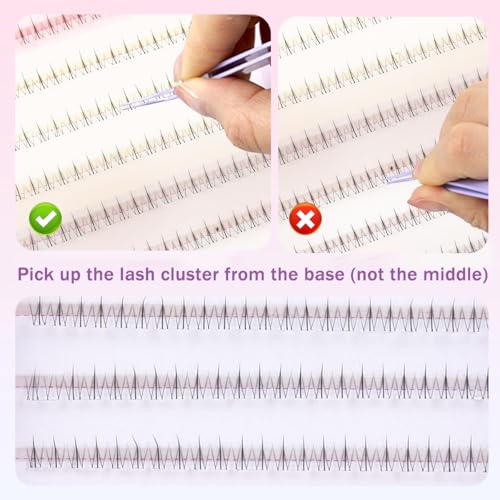 Image of MAYCREATE 240PCS Self Adhesive Bottom Lash Clusters Lower Lashes DIY Eyelash Extensions Wispy Natural Look Clear Band False Lashes Individual Bottom Fake Eyelashes With Tweezer