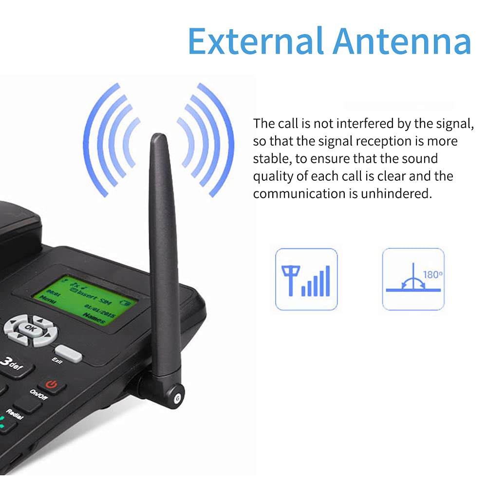 Telefon z Kartą Sim GSM,Bezprzewodowy Telefon Uchwyt Telefonu Pulpitu GSM 850/900/1800/1900 MHz Podwójna Karta 2g z Anteną Radio Budzik Funkcja dla Domu