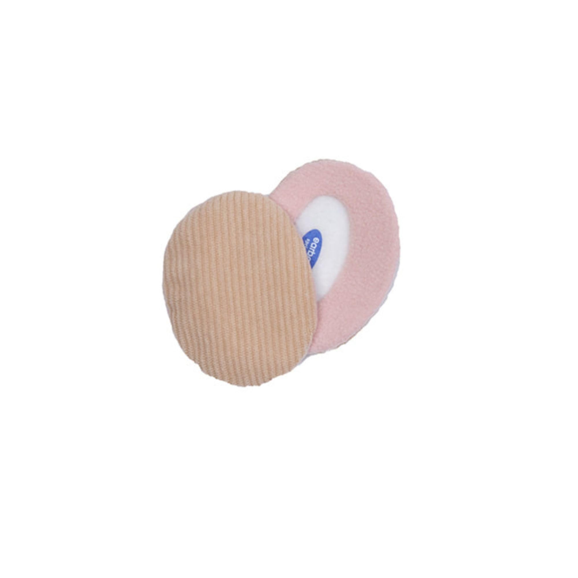 EarBags Bandless Ear Warmers Corduroy Earmuffs For Winter (Pink Sand, Small)