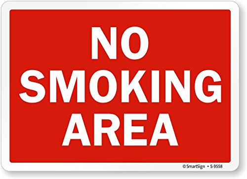 Panneau Interdiction de fumer Zone Smartsign en aluminium durable de 35,6 cm
