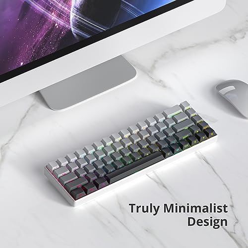 Image of Guffercty kred Gradient PBT Key caps for Mechanical Keyboards, 135-keys Custom Minimalist Side Printed Double Shot Keycaps Cherry Profile for Gaming Keyboard (Polar)