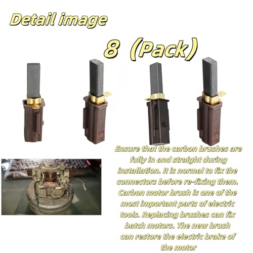 Image of 8 Pcs 2311480 Vacuum Cleaner Motor Carbon Brushes For Ametek Lamb 2311480, 333261 & 33326-1,2311480, 333261, 33326-1, and Fits 115737, 115750, 116114-00, Etc.31mm x 11mm x 6mm With Retractable Springs