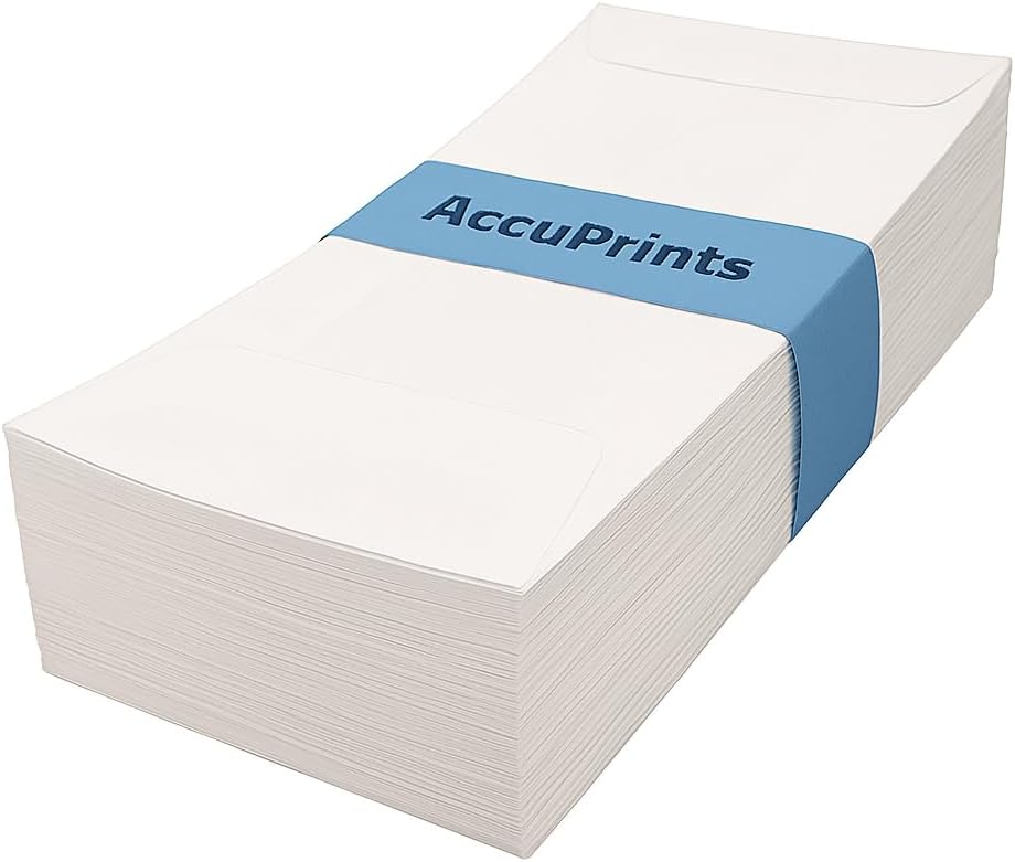 AccuPrints Branded Premium Envelope White Cheque Size envelope | Thickness - 100 gsm | Size 4.5 by 10 inch (50)