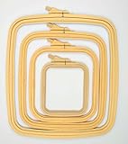 Nurge Beige Plastic Square Embroidery Hoops, Cross Stich Hoop, Punch Needle Hoop (4 Pcs Set)