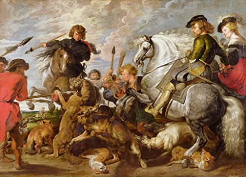 Art Mural Rubens Chasse au Loup Décoration Murale Peinture Poster Graffiti Tableaux 60x90cm