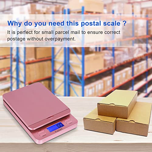 fuzion shipping scale digital postage scale for packages 86 lb01oz with hold and tare postal scale with flip holder package scale for small business battery amp ac adapter rose gold