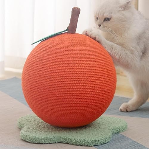Balle à gratter pour chat orange et griffoir interactif pour chatons