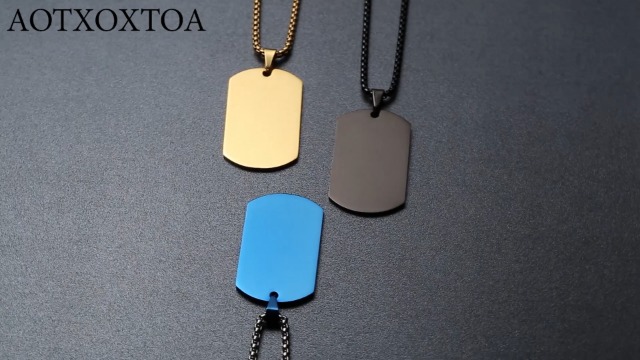 Collana Con Ciondolo Dog Tag Personalizzabile In Acciaio Inox 316L - Incisione Fronte/retro, Catena E Portachiavi Inclusi - 2
