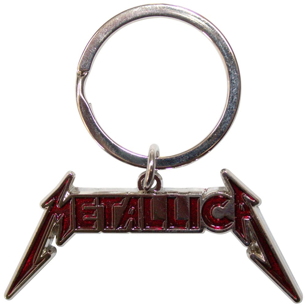 Paradiso Clothing Red Metallica Bright Band Logo Keyring Keychain
