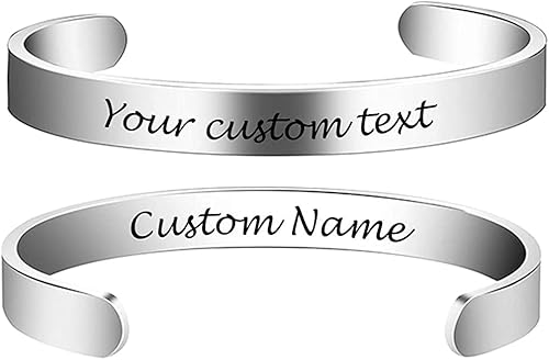 Pulsera inspiradora con texto en inglés "Keep Going", con texto en inglés "Keep Going", de acero inoxidable, grabado para mejor amiga, hermana,