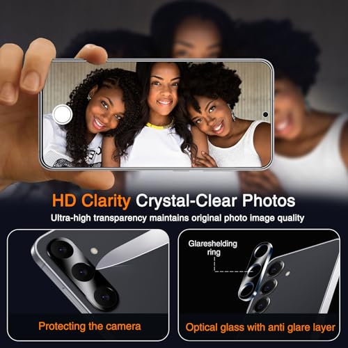 Image of Wiaocit 3 Pack Tempered Glass Privacy Screen Protector for Samsung Galaxy S25 FE with 3 Pack Camera Lens Protector, 9H Hardness, Bubble Free, Case Friendly
