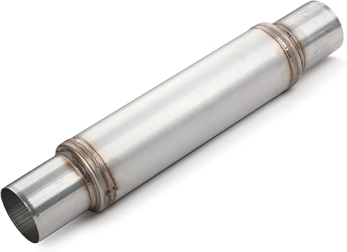 Miniatura 26 de A-KARCK Resonador de escape de entrada de 4 pulgadas, entrada de 4 pulgadas, salida de 4 pulgadas, silenciador de longitud total de 30 pulgadas, 1