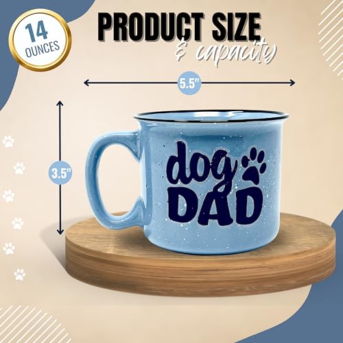 Taza de café cerámica azul 14 oz para amantes de perros miniatura 4