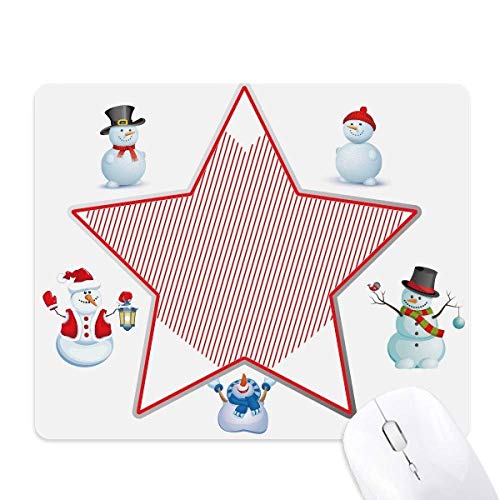 Tapis de souris Saint-Valentin rouge grand confort avec motif bonhomme de neige