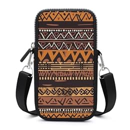 MUSM African Mud Cloth Tribal Phone Bag Lightweight Neoprene Cell Phone Purse Small Crossbody Bag with Adjustable Strap