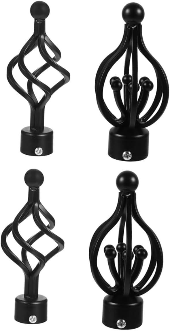 4pcs Cage Curtain Rod End Caps Matte Finials for Drapery Rods Elegant Decorative Simple Installation and Design for Home
