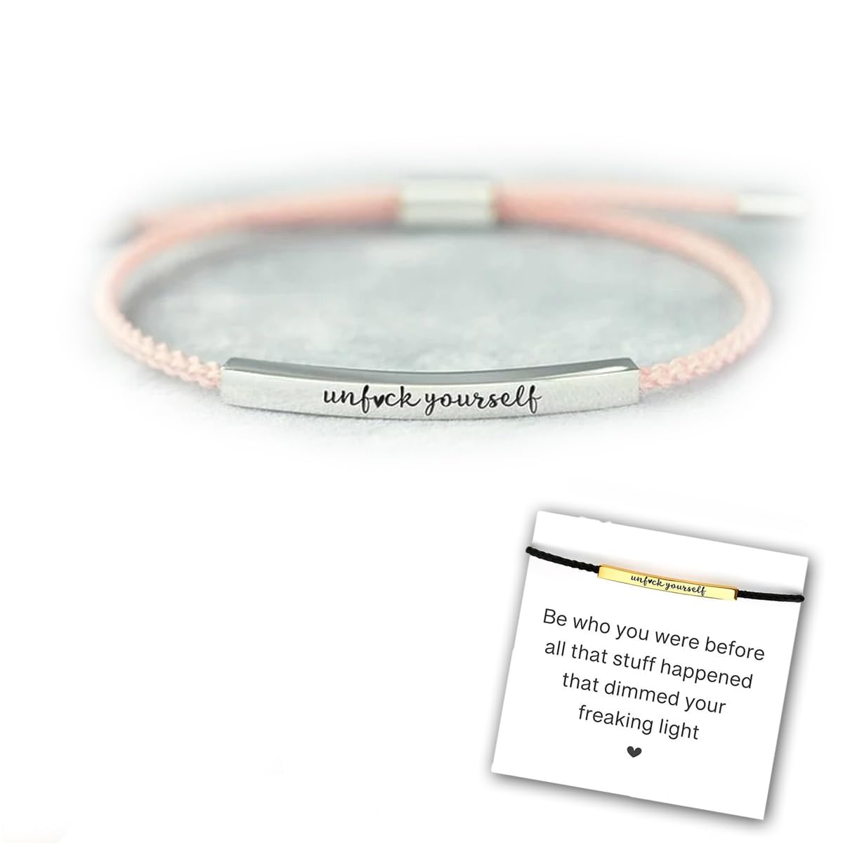 LIU JUN Let Them Bracelet for Women, Adjustable Braided Stainless Steel Engraving Inspirational Let Them Bracelet Gifts Jewelry