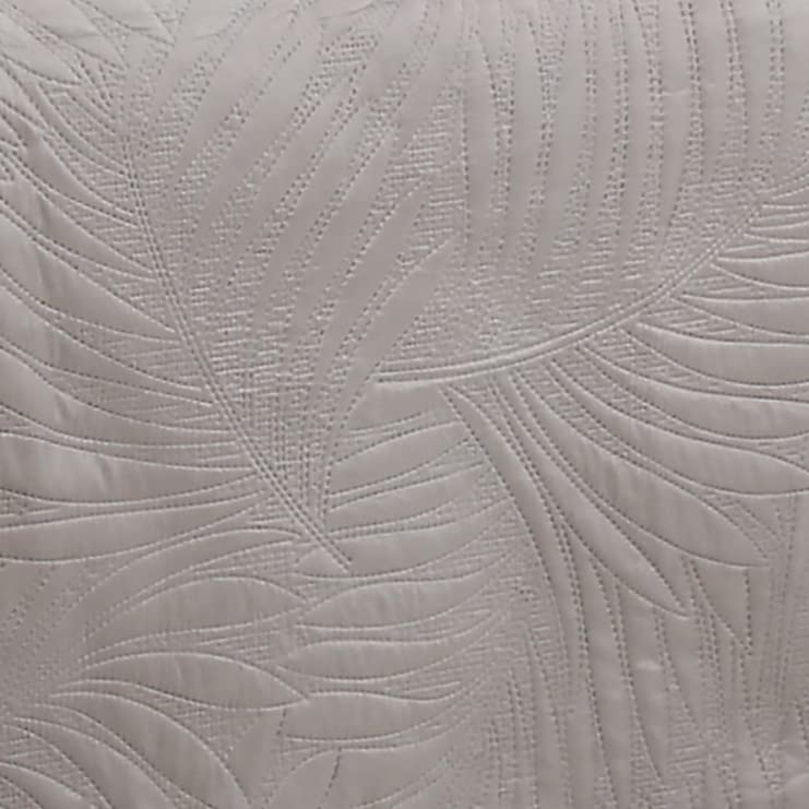 Copriletto Trapuntato Autrefois Aqua 240x260 Cm: Morbido E Leggero Con Motivo Foglie Di Palma, 2 Posti Matrimoniale + 2 Federe, Colore Spago