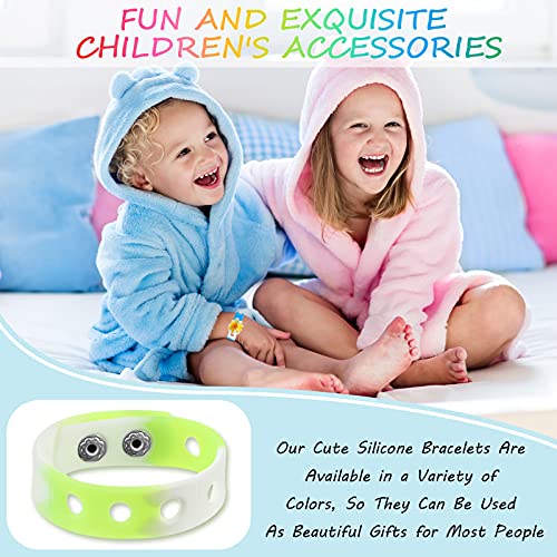 Image of MTLEE 36 Pieces Silicone Wristbands Adjustable Cute Wristbands for Girls Swimming Identify Shoe Birthday Presents, 12 Colors(7 Inch,Simple Color)