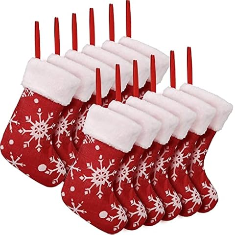 Bonison 16.5" Embroidered Christmas Stocking with Adorable Christmas Theme Cartoon, Made with Cotton and Felt, Perfect for Tree Decoration, Children Gift (5 Pack Random Styles Combo) Cover