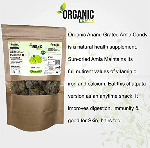 Image of Organic Anand Natural Dried Sweet Amla Candy| Awla (Indian Gooseberry) Salt, Sugar, Masala Candy Homemade (Pack of 3, 200 Gram Each)