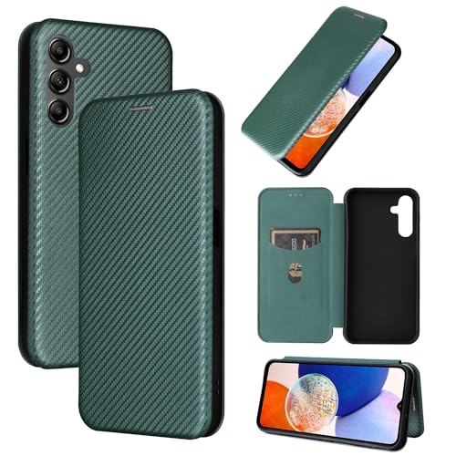 Protection Samsung Galaxy A15 étui premium en fibre de carbone PU luxe vert