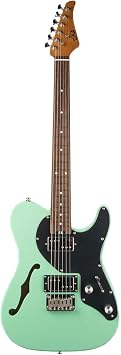 EART E-TT72 6 String Semi-Hollow-Body Electric Guitar Versatile Playability, Powerful Humbucker Pickups Fixed Bridge Guitars