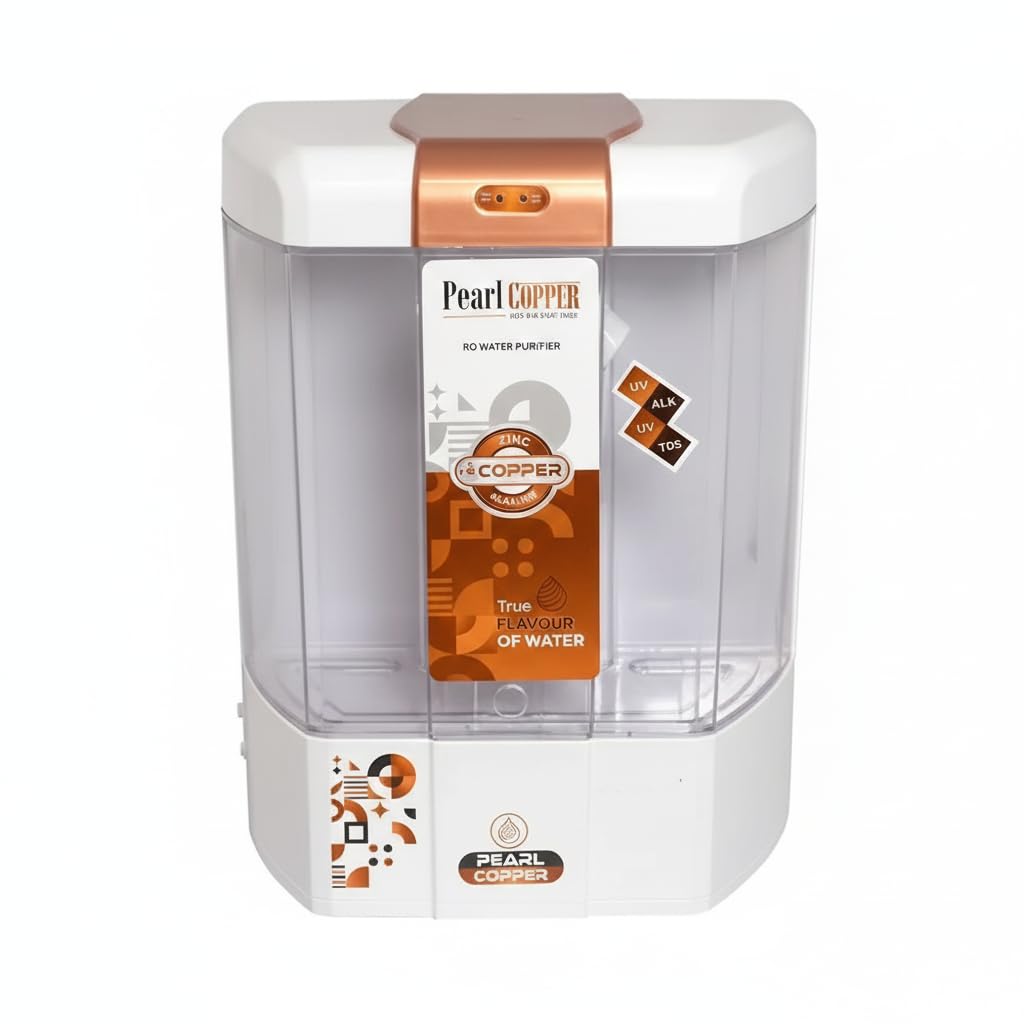 Pearl Copper RO Water Purifier with RO+UV+Copper+Zinc, 10 Stages Purification, 12 Litre, Wall Mounted, Electric, Advance HTDS Membrane | 20 LPH | Suitable for all type water with 1-Year Warranty-image-49