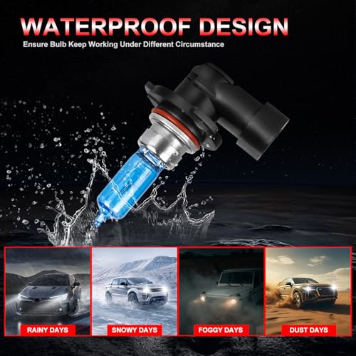 Honda Accord 1992-2012 Sedan Halogen Headlight Bulbs, 9005/9006, Bright White, Pack of 4