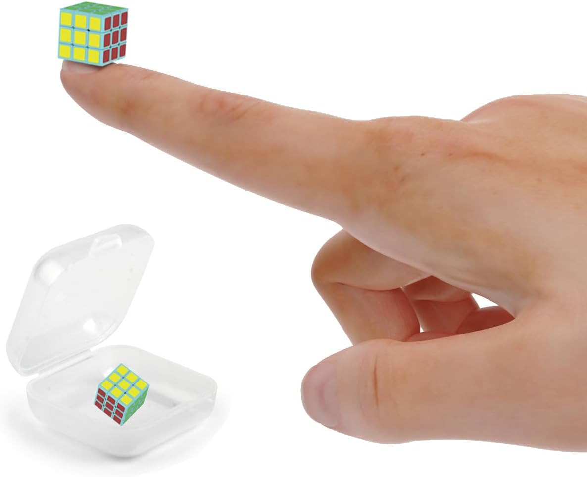 Mini Cube 3x3 - Smallest 1x1x1cm Magic Cube Puzzle for Kids and Adult (Blue)