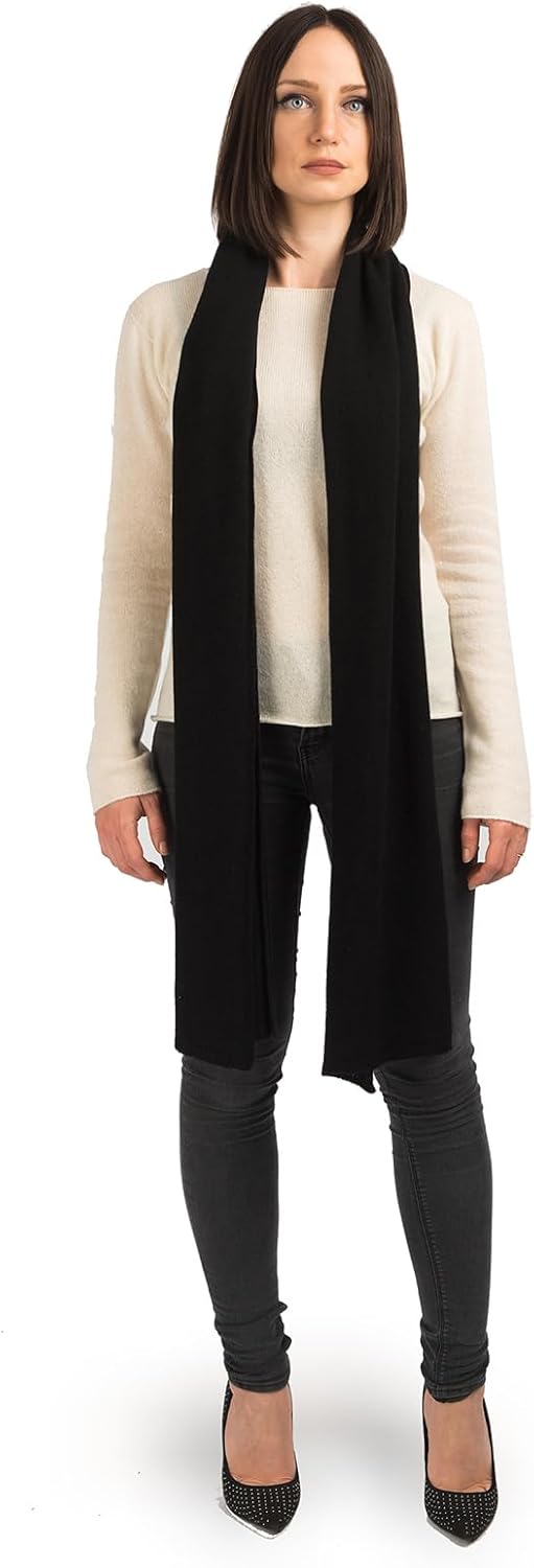 Dalle Piane Cashmere - 100% Cashmere Scarf - Made in Italy - Winter Neck Warmer (14" x 77") - Christmas Gift