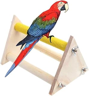Litewoo Parrot Bird Wooden Perch Stand Play Toys Gym Bird Grinding Perch Table Platform for Small Cockatiels Conures Parakeets Finch