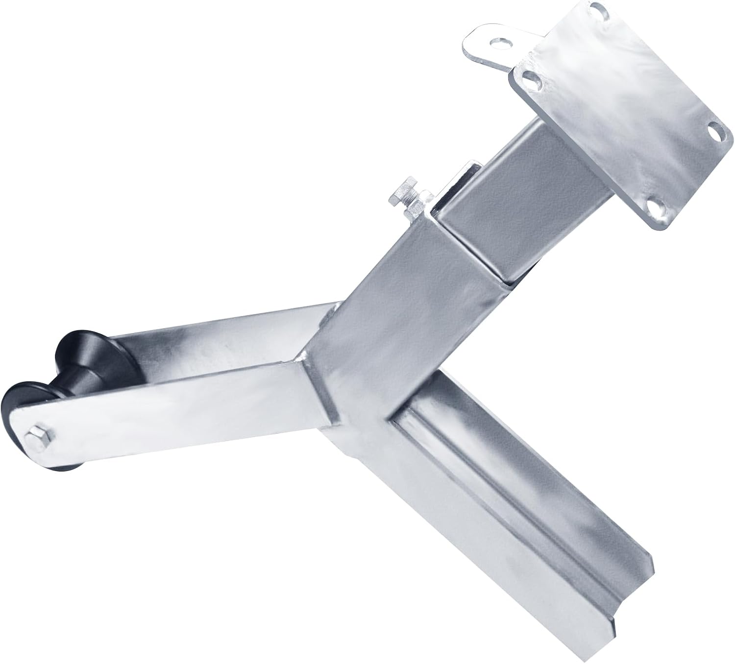 Adjustable Galvanized Trailer Winch Stand with Roller & U-Bolts | Fits 3" W x 4" H Trailer Drawbar