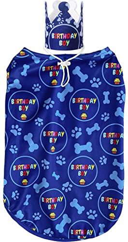Odi Style Dog Birthday Outfit - Dog Birthday Party Supplies - Dog Party Hat, Crown And Cute Dog Birthday Shirt With Birthday Boy Sign, Puppy Party T-Shirts Breathable Stretchy Costumes Xx-Large #TOP7