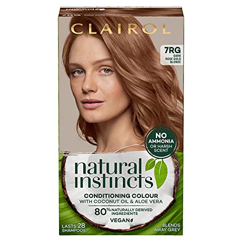 Clairol Natural Instincts Semi-Permanent No Ammonia Hair Dye, 7RG Dark Rose Gold Blonde