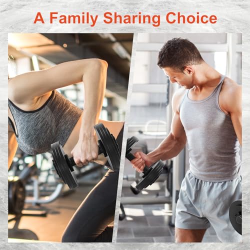 Image of Dumbbell Handles Pair Universal Handle, Adjustable Dumbbell Bar Fit 1 inch Plates, Standard Weight Plates with 1 inch Diameter, Portable Balance Quick Adjustable Weight for Workouts Home Gym
