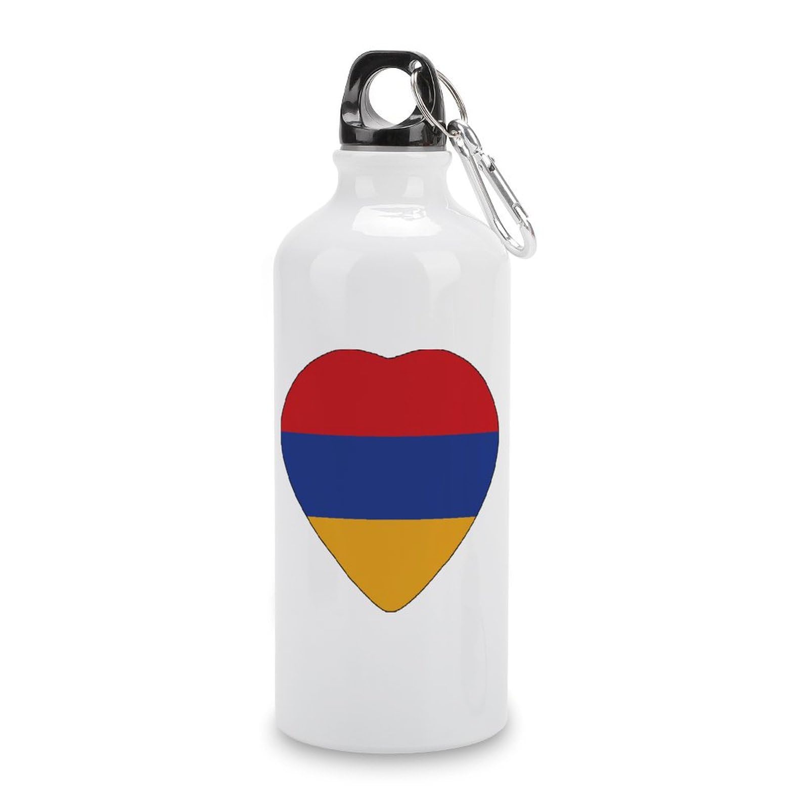 Guangpat Armenia Flag Travel Sports Water Bottles Heart Armenia Water Bottles Insulated 20 OZ Insulated Travel Bottle with Carabiner Clip & Sport Top for Sports And Travel โ image 1