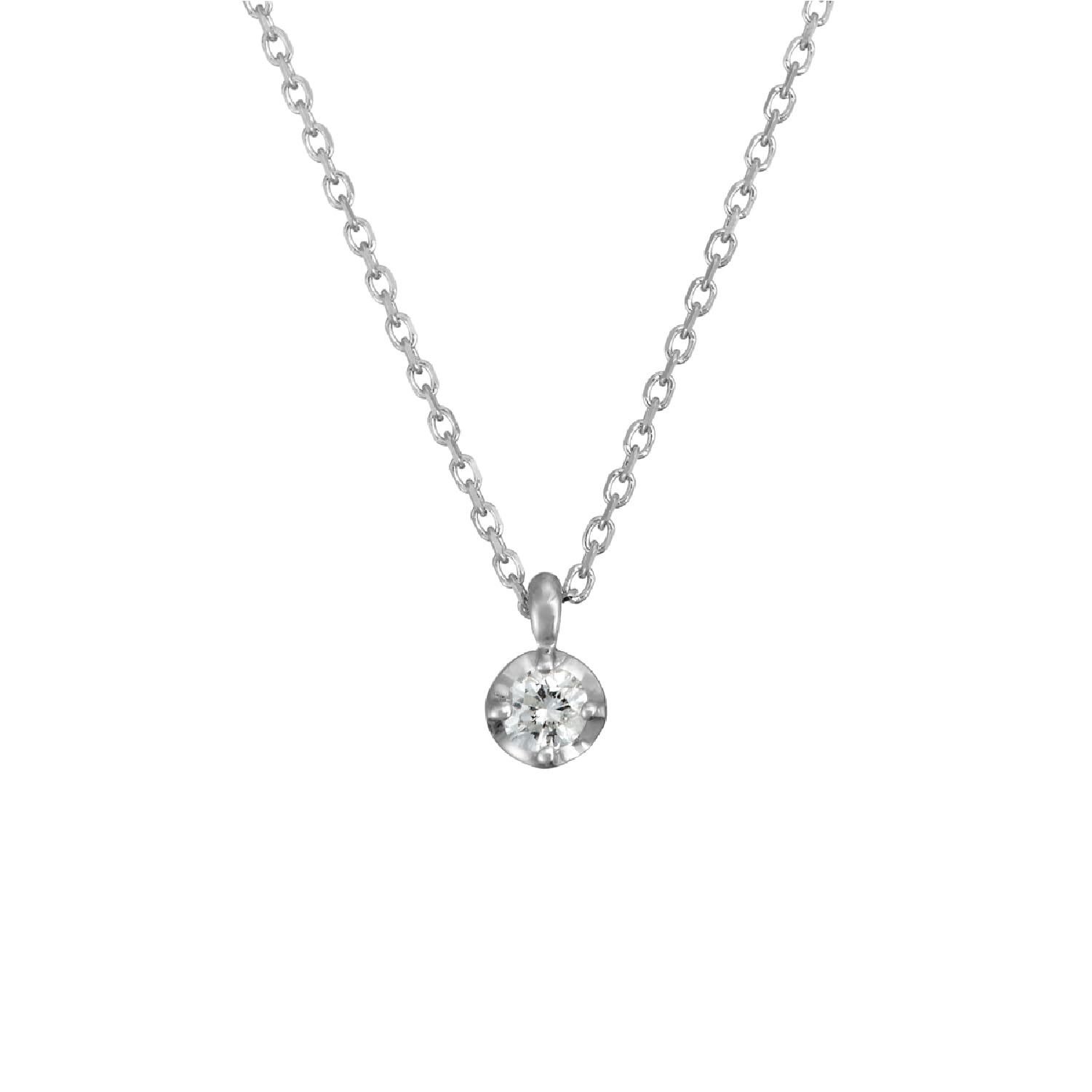 Amazon | 4℃ (ヨンドシー)0.06ct ダイヤモンド K10 ホワイトゴールド 