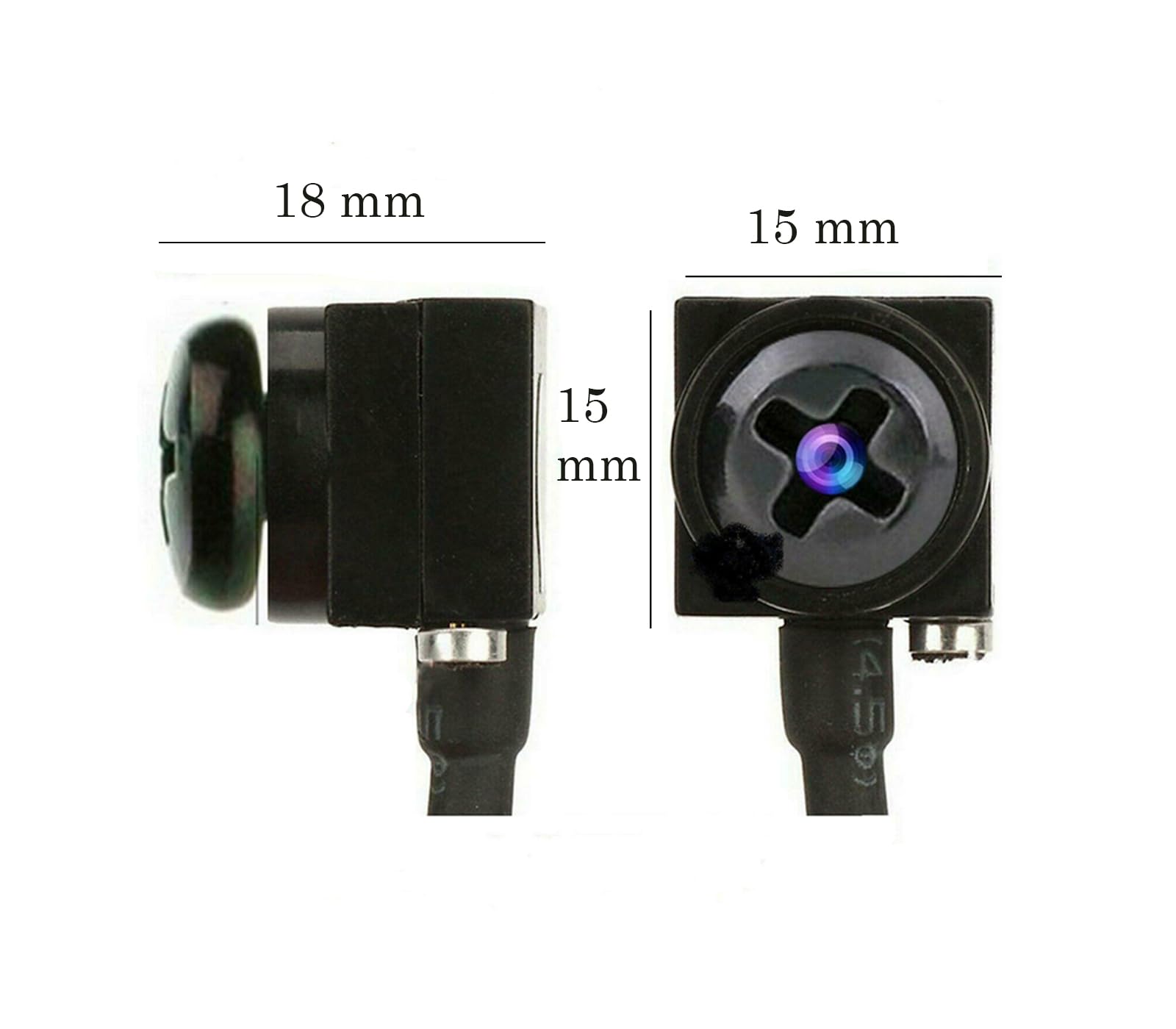 Mini Telecamera Spia Nascosta Spy Cam con Audio(Collegamento Via Cavo).Microspia Invisibile Può Essere Visualizzata Direttamente su Monitor, Incluso 1 Alimentatore 12V-1Ah - Per Interno - NO WIFI