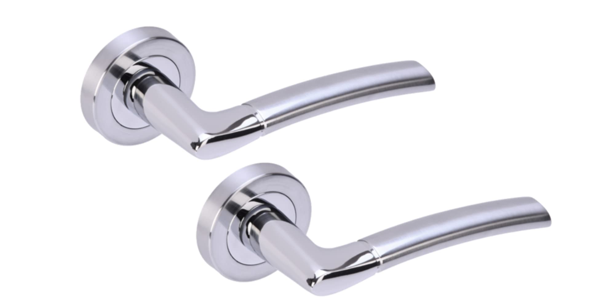 Hunta HANDLEZONE® Neemo Lever On Round Rose Door Handles, Internal Passage Latch Handles, 1 Set - Dual Finish Polished/Satin Chrome — image 1