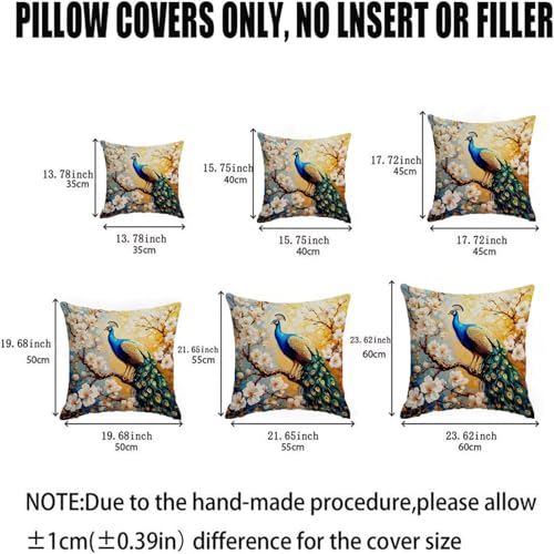 Housses de coussin 75x75 bleu imperméable contre les taches de canapé - 6