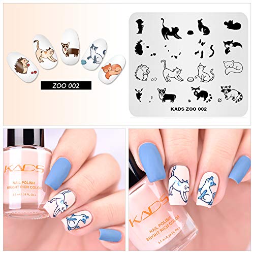 Kads Nail Stamping Plate Cute Animal Manicure Nail Art Image Template Diy Decoration Tools(Zo002) #TOP1