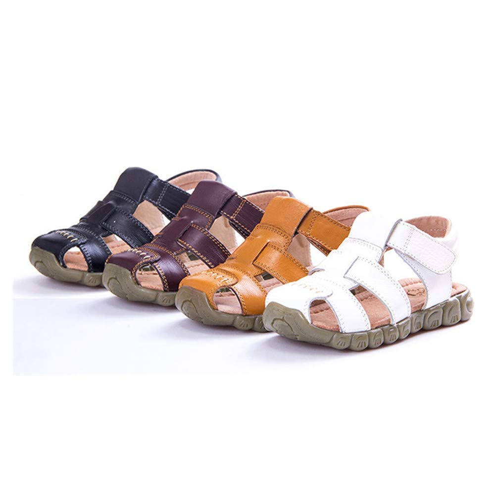 BININBOX Sandali in pelle per Bambini，Ragazzi Chiusi Sandali da Spiaggia Estivi Escursionismo Sport Outdoor Sandali
