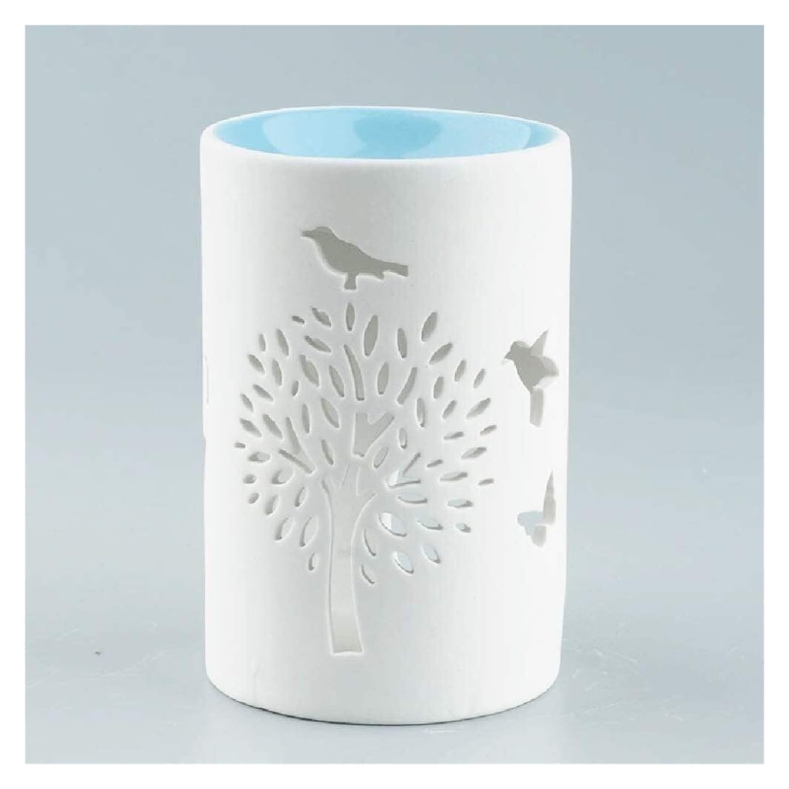Tbddsd One Color Essential Oil Burner, White Porcelain Glow Wax Melt Burner Oil Diffuser Eramic Tea Light Holder/Wax Warmer, For Living Room, Balcony, Spa Yaga Meditation